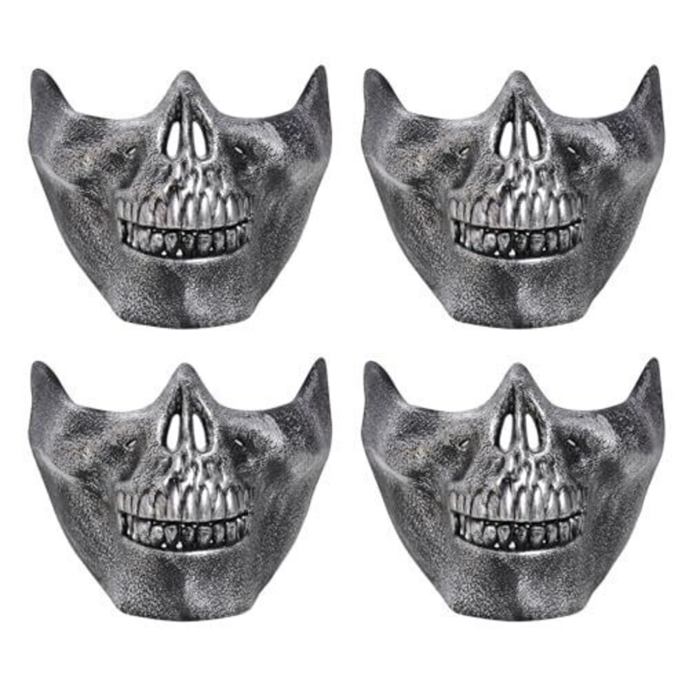 5618 4 Pieces Halloween Masquerade Mask Half Face Skeleton Mask Masquerade